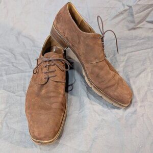 Paul Green Brown Leather Suede Derby Shoes Women Size 7.5